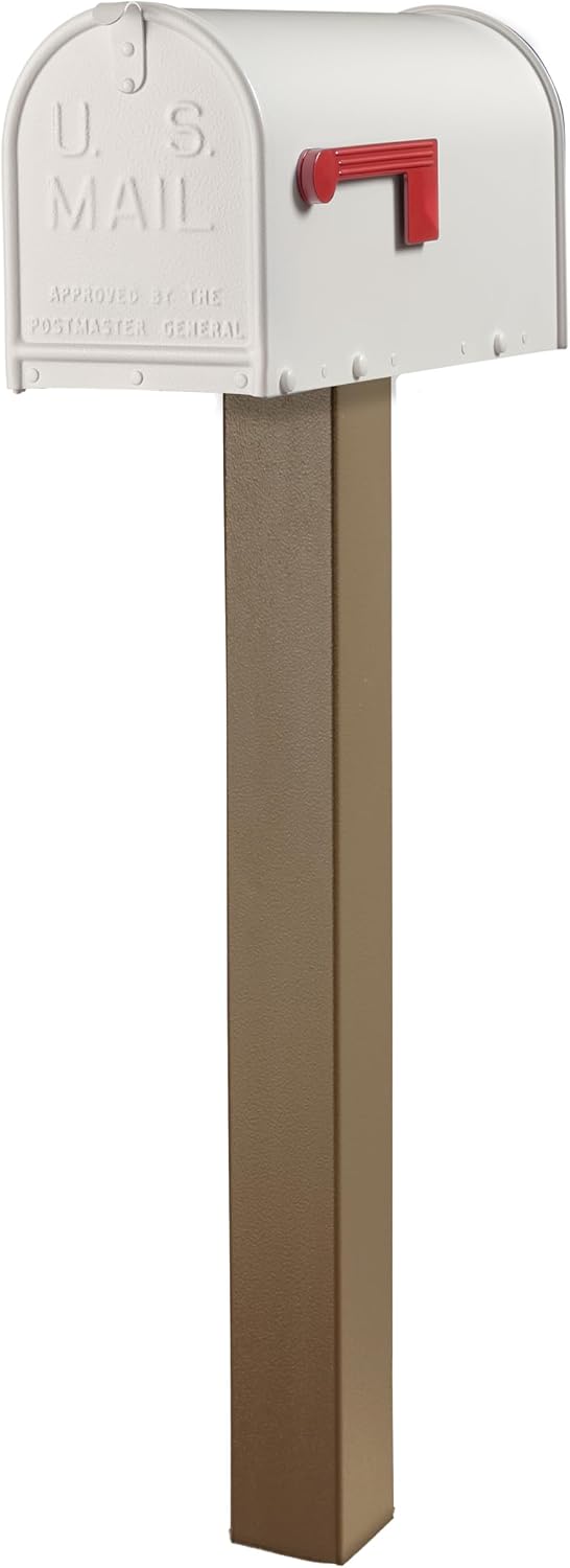 Janzer Post with Mailbox (Bronze Post with White Mailbox)
