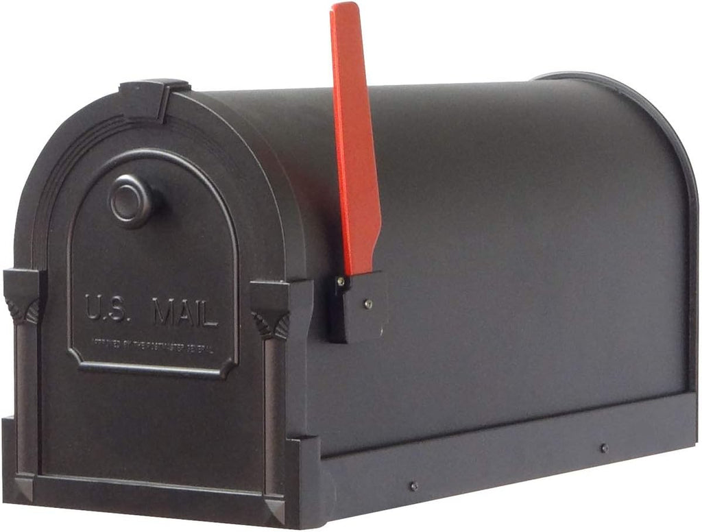Special Lite Savannah Curbside Mailbox with Ashley Front Single Mailbox Mounting Bracket - TC-ASH-FS-1014-BLK