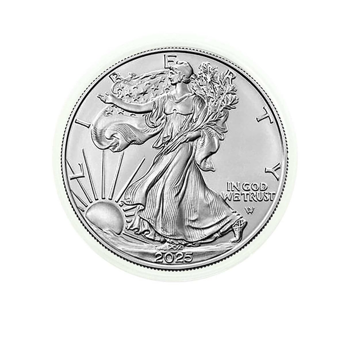 2025 American Silver Eagle .999 Fine Silver in Direct Fit Air Tite with our Smyrnacoin Certificate of Authenticity Dollar Uncirculated US Mint
