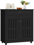 Yaheetech Coffee Bar Cabinet, Bathroom Cabinet with 1 Drawer & Adjustable Shelf, Kitchen Buffet Storage Cabinet for Home Office, Black
