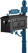 Generic Zero Shipping Cost • Old World MailboxFramed Fleur de Lis Imperial Mailbox (Size is Standard, Color is Black) Box Only