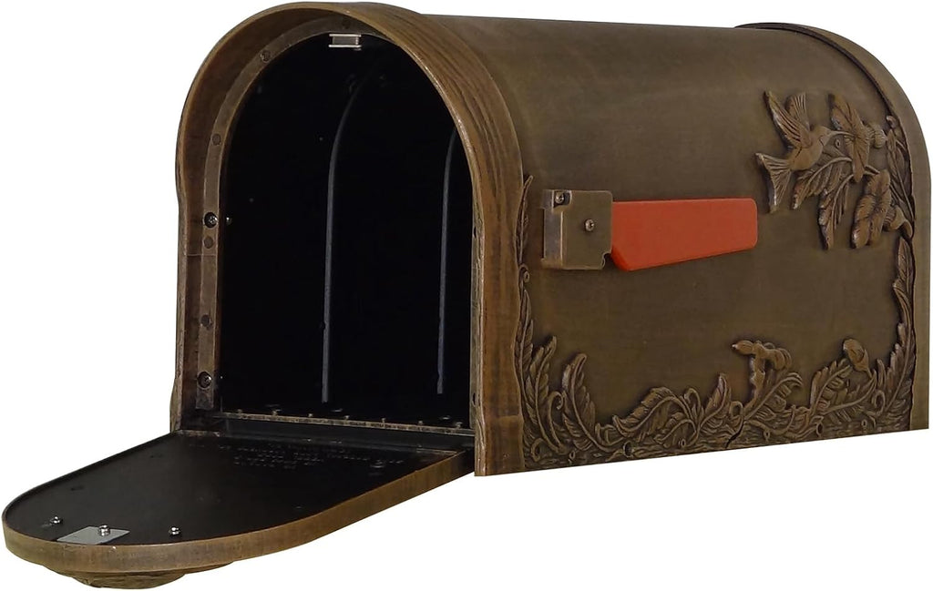 Special Lite Hummingbird Curbside Mailbox - Copper Aluminum Mailbox for Post Mount - SCB-1005-CP