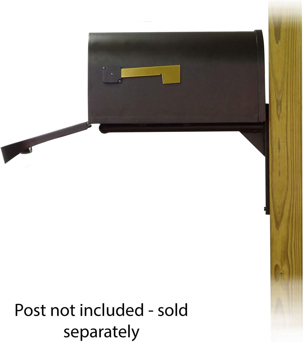 Special Lite Classic Curbside Mailbox with Ashley Front Single Mailbox Mounting Bracket - TC-ASH-FS-1008-BLK