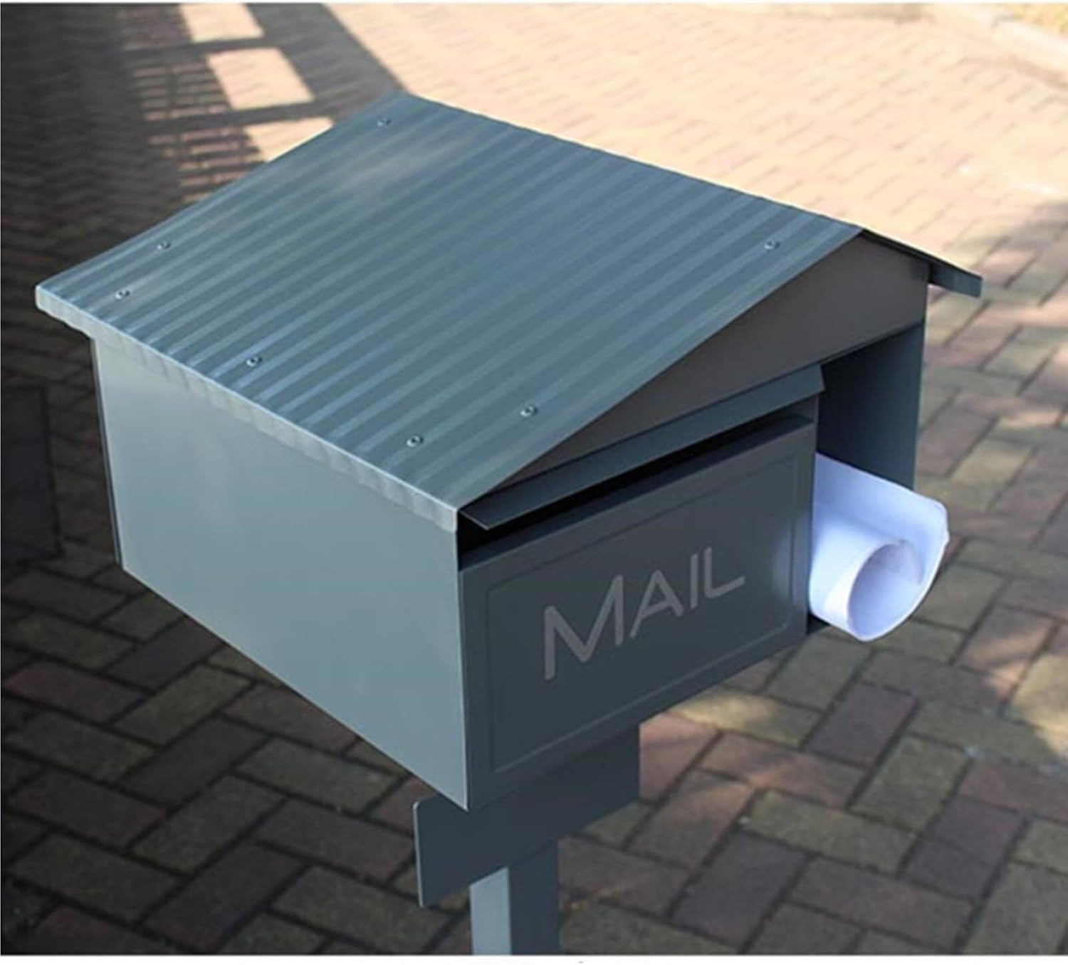 Mailboxes with Post Metal Post Box Modern Post Mounted Mailbox for Outside Suggestion Box Outdoor Villa Garden Park Drop Box
