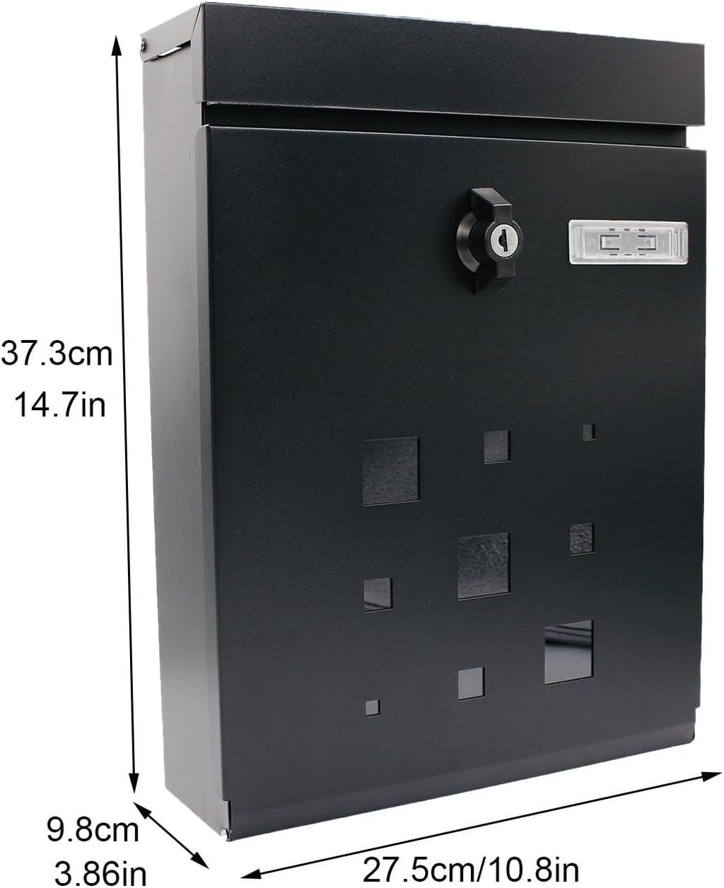 Wall Mount Mailbox Modern Post Box, Mailbox, Wall Mount Door Mailboxes for Outside, Large Steel Hanging Metal Mailbox, Suitable for House Home
