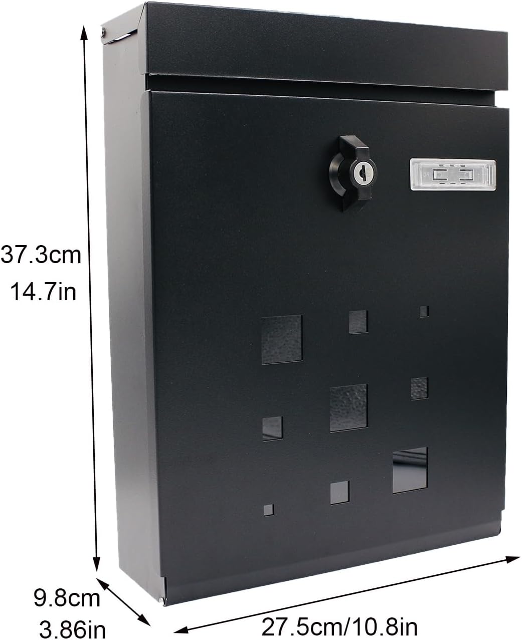 Wall Mount Mailbox Modern Post Box, Mailbox, Wall Mount Door Mailboxes for Outside, Large Steel Hanging Metal Mailbox, Suitable for House Home