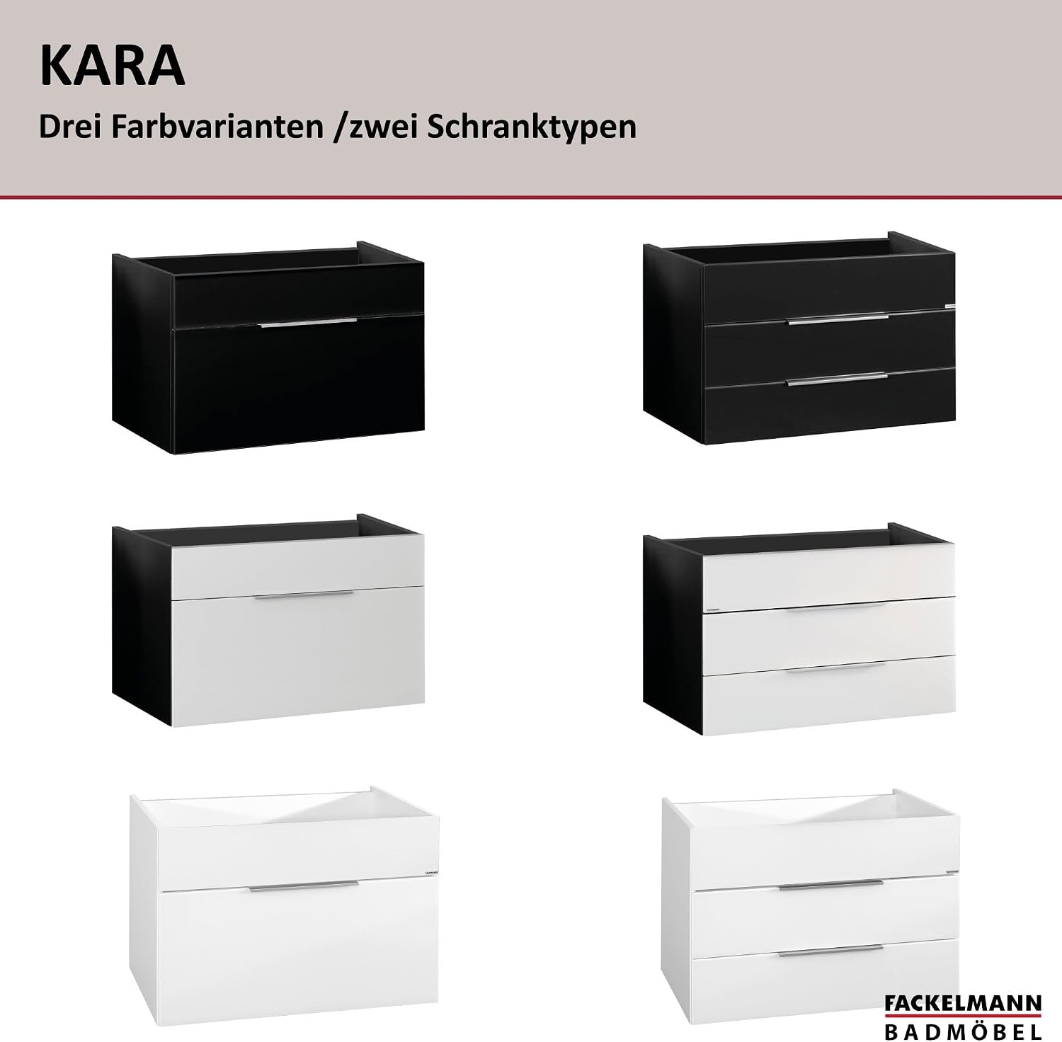 FACKELMANN Kara Vanity Unit/Bathroom Cabinet with Soft-Close System/Dimensions (W x H x D): Approx. 80 x 59 x 49 cm Cabinet for Bathroom/Furniture for Toilet or Bathroom/Body: