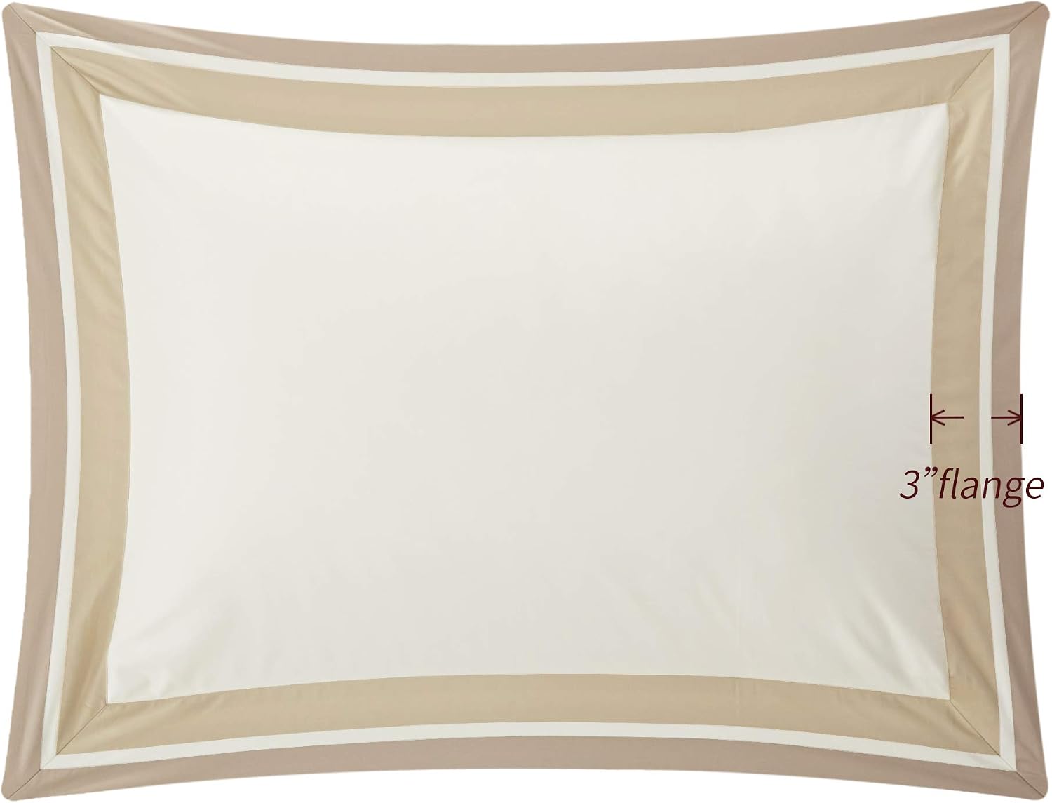 Casabolaj Shading 3 Pieces Do Not Include Filling Duvet Cover Set 100% Egyptian Cotton Sateen Luxury 400 Thread Count-Classic and Contemporary Frame Patchwork Cream/Beige/Champange(Queen)