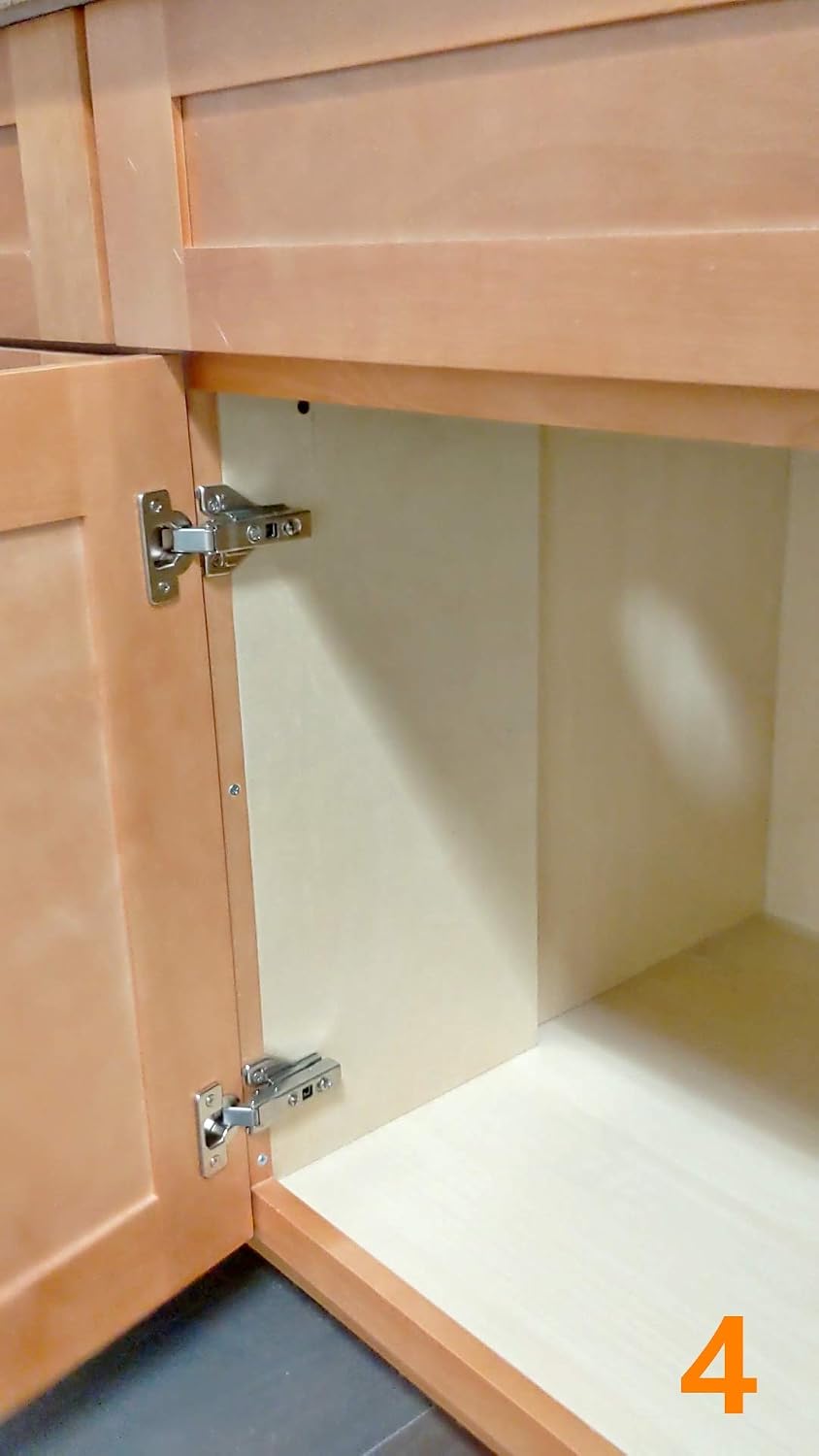 100 Pieces Full Overlay Cup Hinge Soft Close Face Frame Cabinet Hinge Clip on Soft-Close Cabinet Hinge Kitchen Cabinet Door Hinge Bisagra de gabinete (100 Piece)