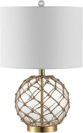 SAFAVIEH Lighting Collection Gremeli Nautical Boho Orb Rope 22-inch Bedroom Living Room Home Office Desk Nightstand Table Lamp Set of 2 (LED Bulbs Included)