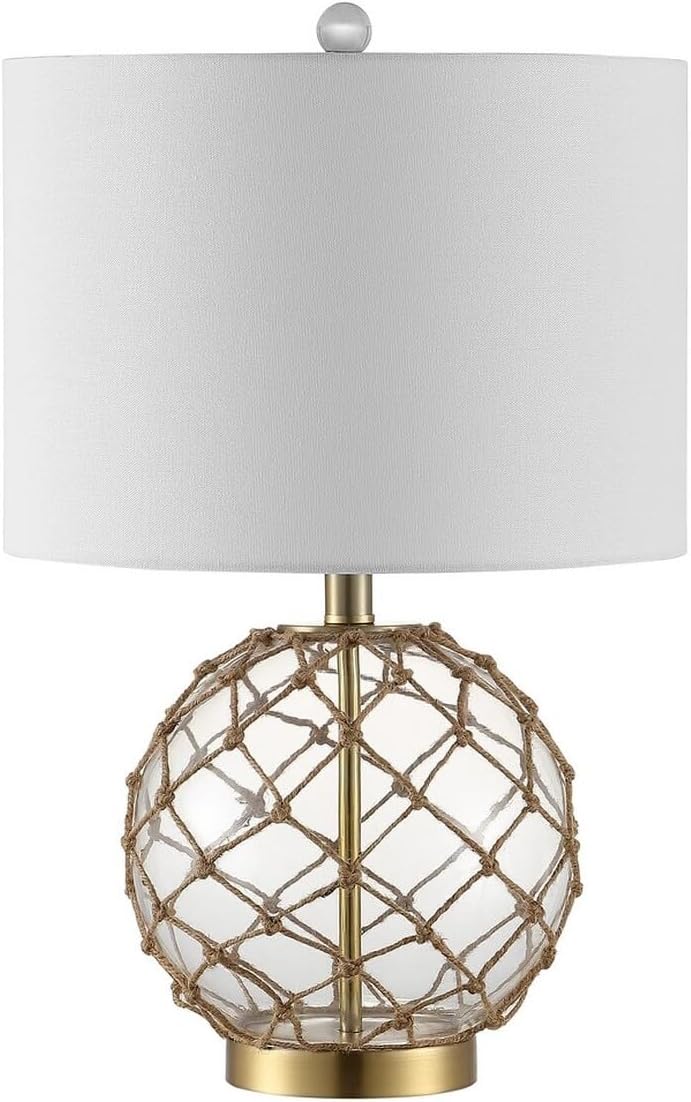 SAFAVIEH Lighting Collection Gremeli Nautical Boho Orb Rope 22-inch Bedroom Living Room Home Office Desk Nightstand Table Lamp Set of 2 (LED Bulbs Included)