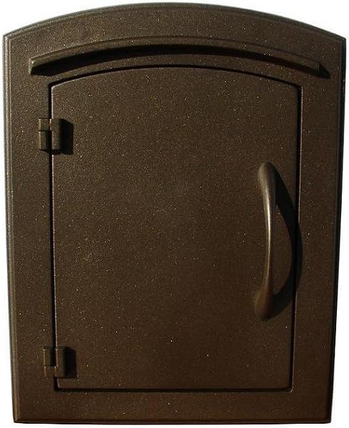 MAN-1400-BZ Not Applicable Manchester Column Mount Rust Free Cast Aluminum Mailbox 'Plain Door' in Bronze