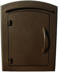 MAN-1400-BZ Not Applicable Manchester Column Mount Rust Free Cast Aluminum Mailbox 'Plain Door' in Bronze