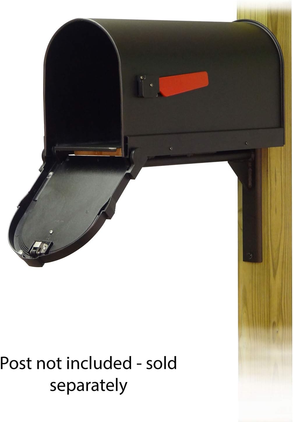 Special Lite Savannah Curbside Mailbox with Ashley Front Single Mailbox Mounting Bracket - TC-ASH-FS-1014-BLK
