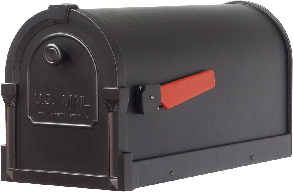 Special Lite Savannah Curbside Mailbox - Black Aluminum Mailbox for Post Mount - SCS-1014-BLK