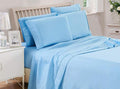 SHERA'S BEDDINGS 6- Piece Sheet Set Fits Mattress Upto 10-12 Inches Fully Elastic Deep Pocket Queen (60' X 80') Light Blue Solid 650 Thread Count 100% Egyptian Cotton