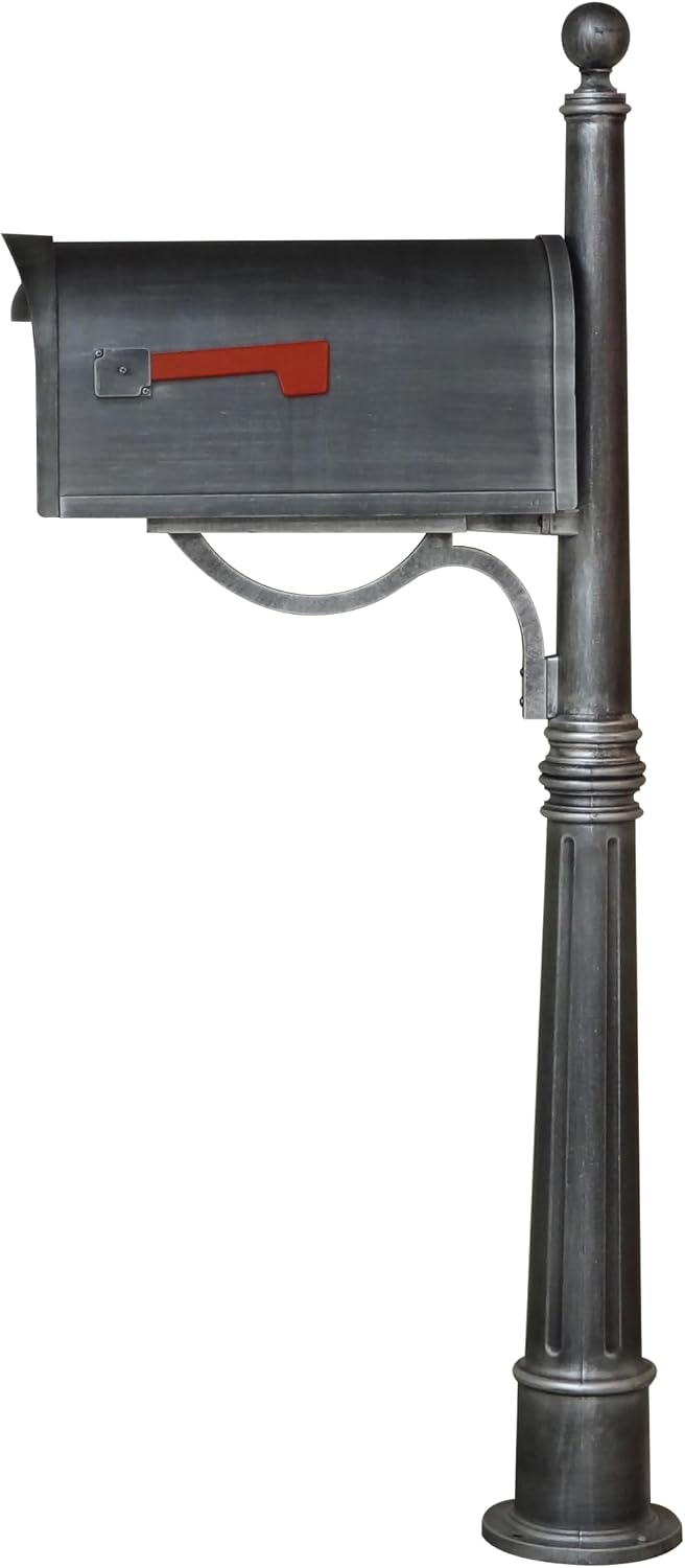 Special Lite Classic Curbside Mailbox with Aluminum Post - Swedish Silver Mailbox with Ashland Post - SCC-1008_SPK-600-SW