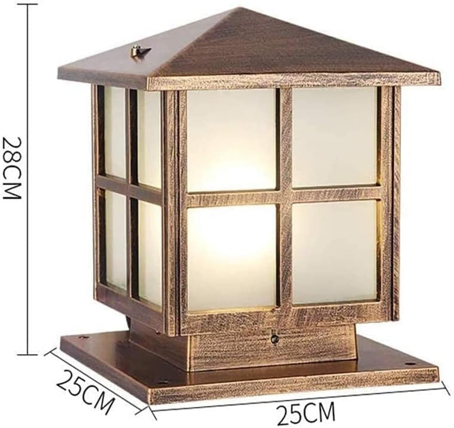 Courtyard light Outdoor Floor Lamps Lantern Wood Mailbox Posts for Outside Porch Columns and Pillars Outdoor Post Lights Bronze Black Fixtures Pillar Light Street Lamp ( Color : Bronze , Size : Height
