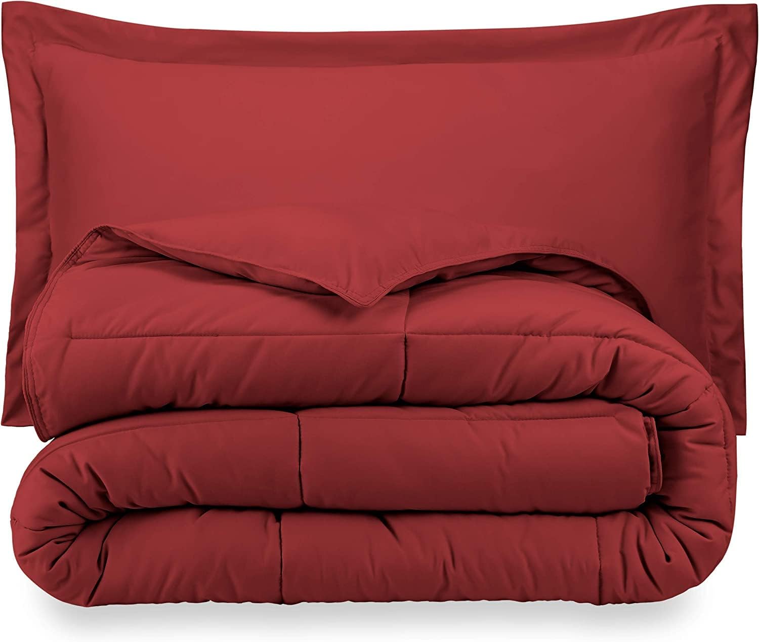 Oversized Queen All-Season Cooling Warmth Comforter Set – 3 Piece Bedding – 100% Egyptian Cotton, Long-Staple & Silky Soft – Luxury Hotel-Quality Duvet Insert – Machine Washable - Burgundy