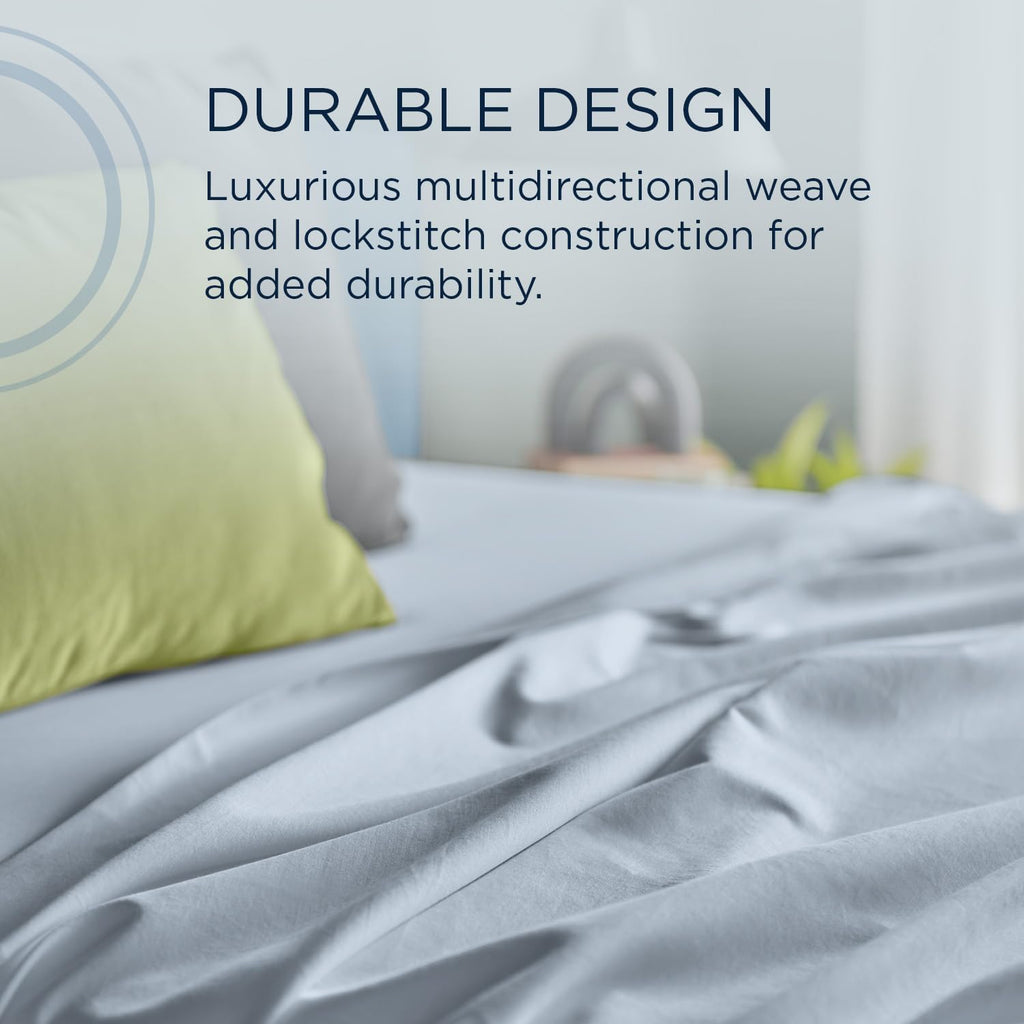 TEMPUR Luxe Egyptian Cotton Sheet Set Sleepy Blue - Full