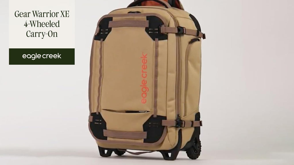 Eagle Creek Gear Warrior XE 2-Wheel Convertible Carry-On Luggage for Travel Essentials - Heavy Duty Wheels - Lockable Zippers - Interior Laptop Sleeve - Black - 21.75'