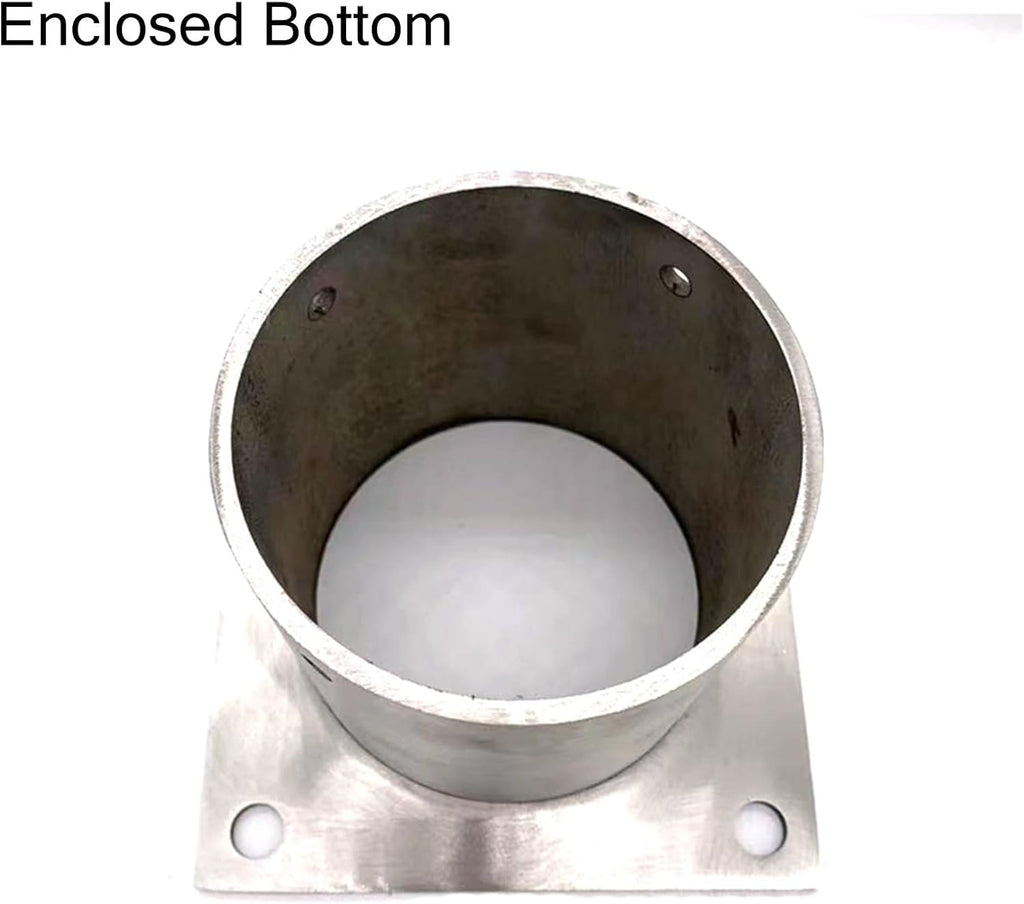 Deck Post Base Cover Round, Stainless Steel Floor Flange Anchor Base with Screws for Railing, Veranda, Balcony and Garden, Outdoor Mailbox Post Bracket(4 Pcs-Dia 35mm(1.4 in))