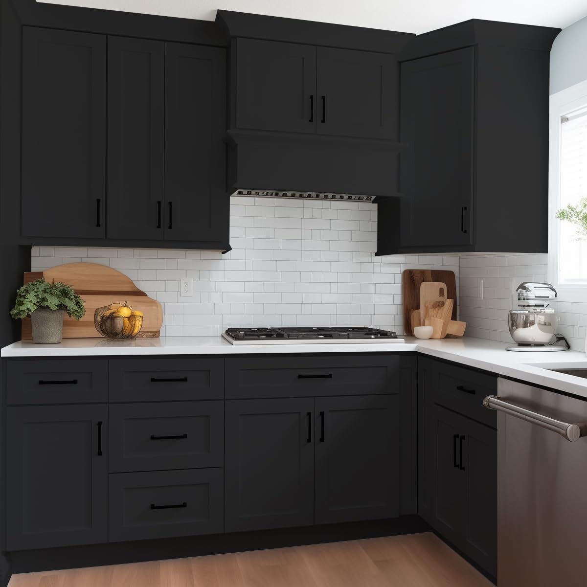 Solid Wood Wall-Mounted Medicine Cabinet, Kitchen Wall - Cabinet, Bathroom Cabinet Wall Mounted with Adjustable Shelves, 2 Doors Wall Calbinet (Charcoal Black, 30' W x 36' H x 12' D)