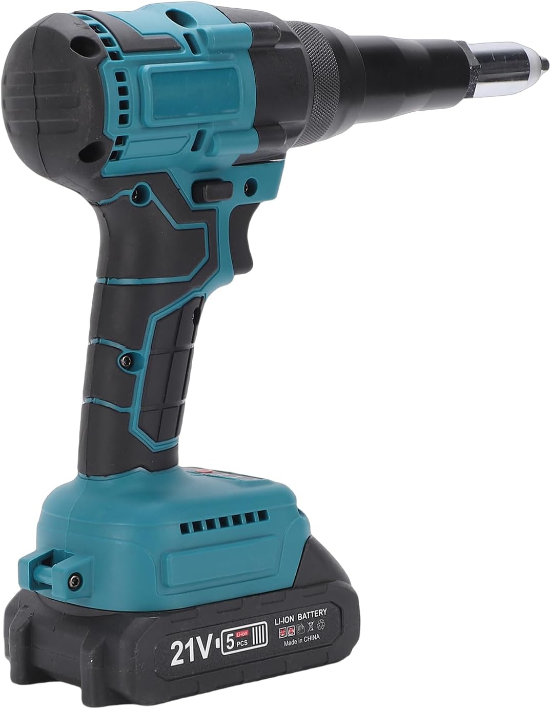 Cordless Riveter Gun, Electric Automatic Riveter Gun without (1 Charger+Plastic Box US Plug)