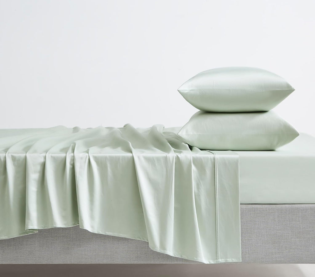 Linen Closet Luxury Cotton 1000 Thread Count Egyptian Cotton 4-Piece Sheet Set, King, Light Green
