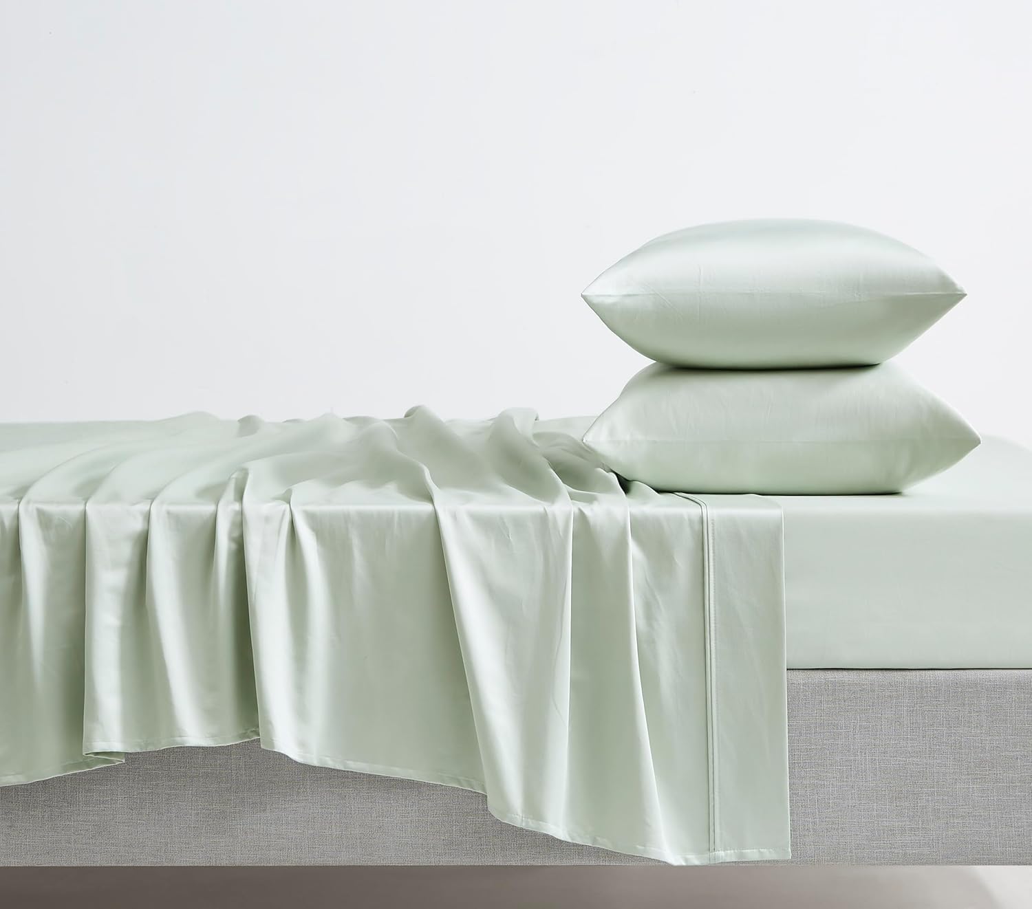 Linen Closet Luxury Cotton 1000 Thread Count Egyptian Cotton 4-Piece Sheet Set, King, Light Green