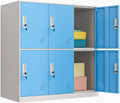 MECOLOR- Metal Storage Cabinet Locker, Home Office Storage Cabinet with Lock Keys, Garage Steel Storage cabinets Metal Tool Box for Factory Company (6D, Blue)
