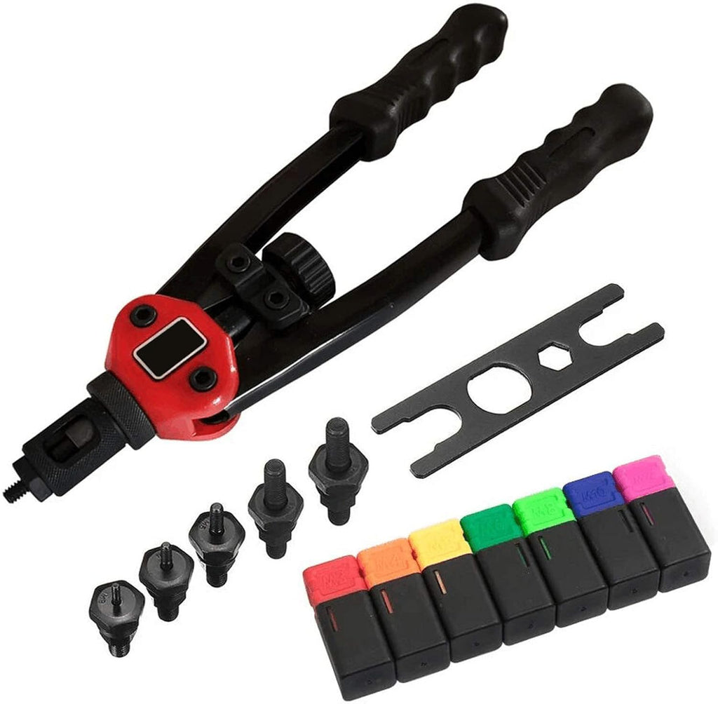 11' Rivet Gun Set, Hand Rivet Nut Gun Rivet Nut Thread Setter Kit Riveting Tools with M3- M12 Nut Setting System for Metal, Wooden And Plastic