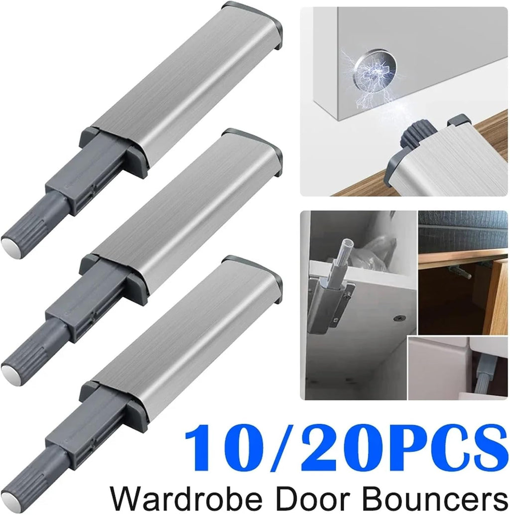 5/20pcs Door Stopper Cabinet Catches Stainless Steel Push to Open Drawer Soft Quiet Closer Touch Damper Buffer Furniture(20pcs)