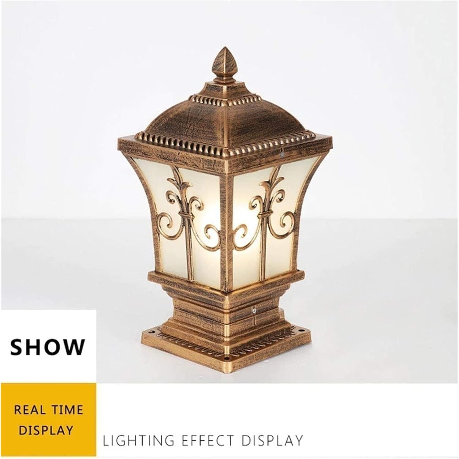 Courtyard Light Column Lamp Stigma Floor Lamp Lantern Wood Mailbox Posts for Outside Column Lights Street Lamp Decor Light/73Cm