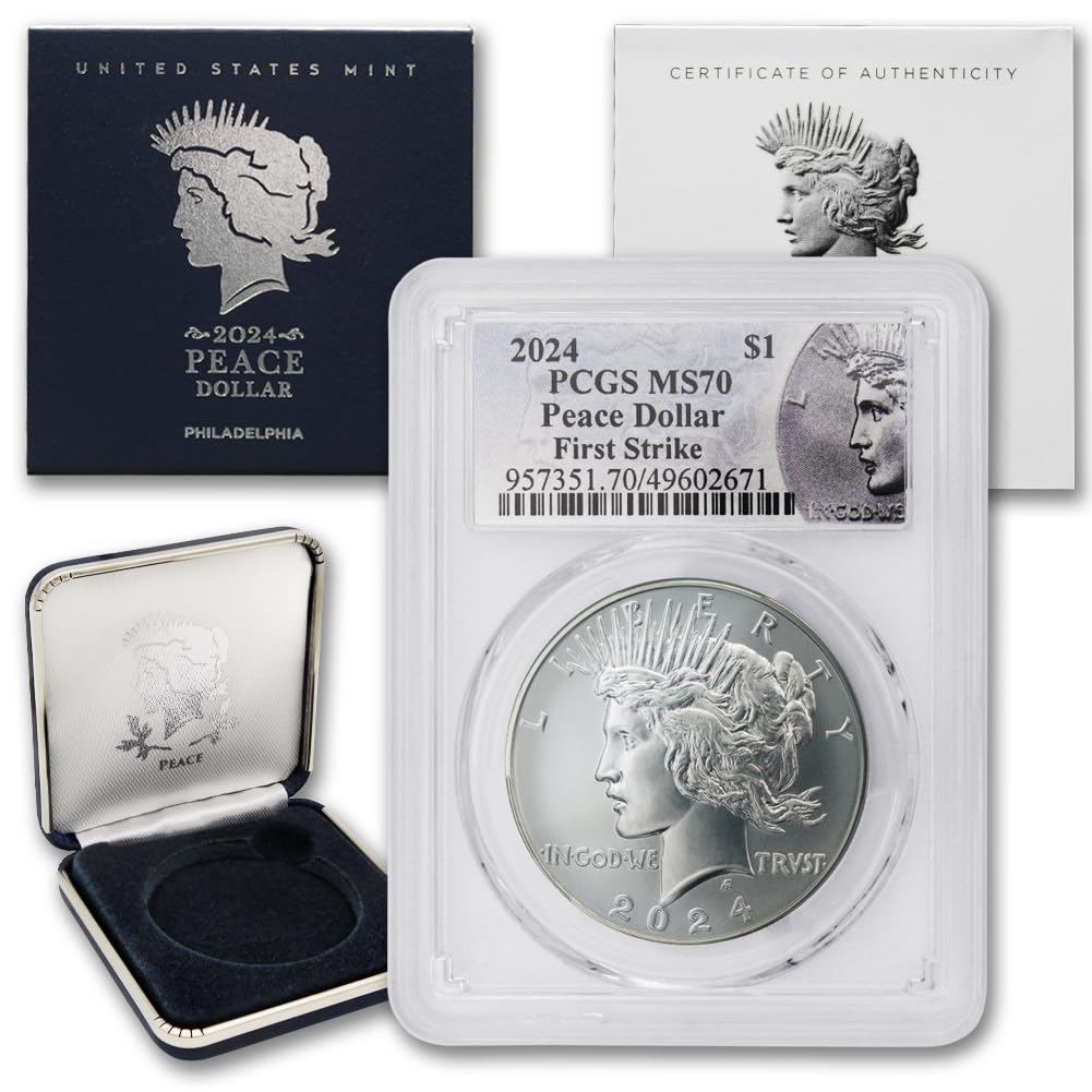 2024 - American Silver Peace Dollar Coin MS-70 (First Strike) with Original Government Packaging $1 PCGS MS70