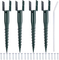 27inch No Dig Ground Screw Anchor Spike – U Shaped Post Stake for Mailbox and Fence, Includes Lag Bolts & Rebar, Fits Standard 4x4 (3.5' X 3.5' Inch) Post. 4 Pack