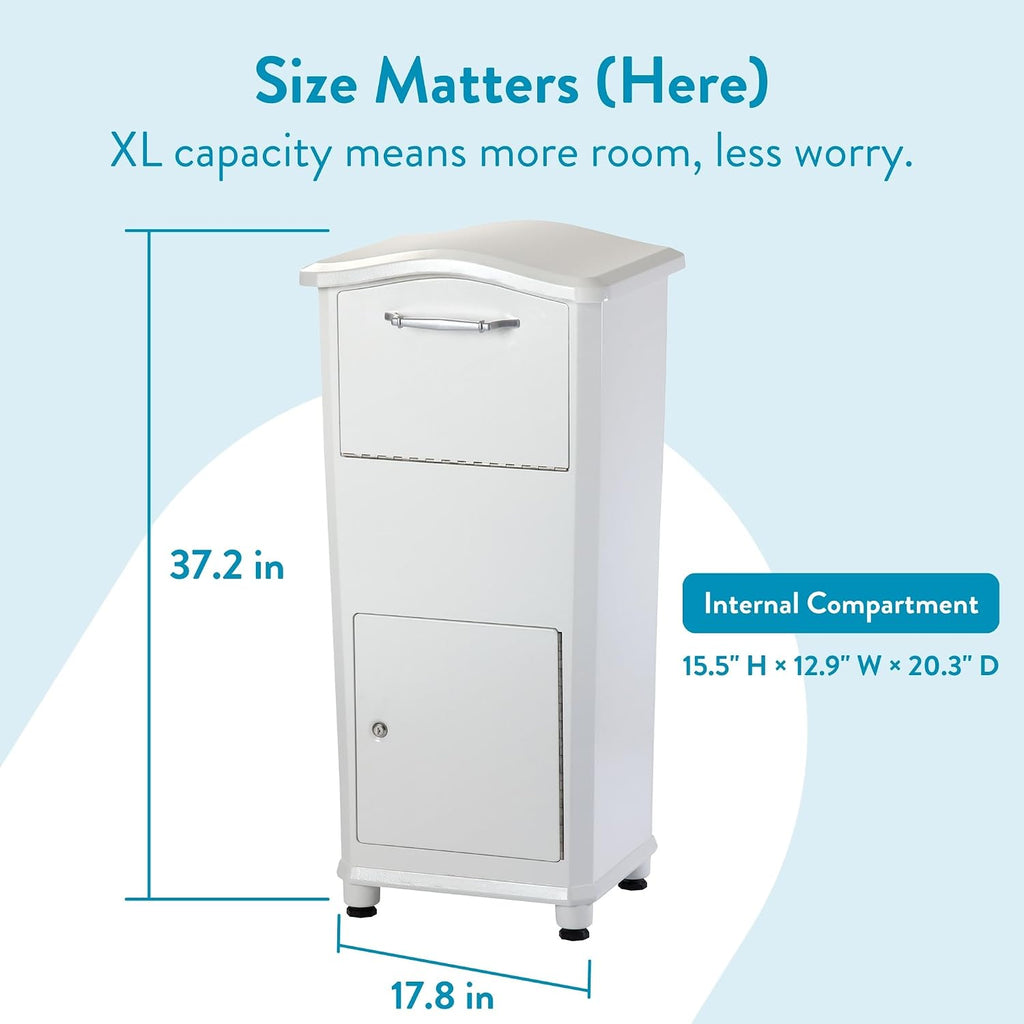 Architectural Mailboxes 6900W Elephantrunk Parcel Drop Box, White