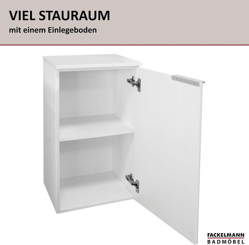 Fackelmann Kara Bianco 80918 Cabinet 1 Door Hinged Right 1 Shelves WxHxD: 40.5 x 70 x 32 cm