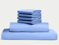 100% Egyptian Long Staple Cotton Bedsheet Set, 800 Thread Count, 6-PC Sheets Set, Sky Blue Color, Queen Size, 15 Inch Deep Pocket of Fitted Sheet, Soft Sateen Weave Breathable