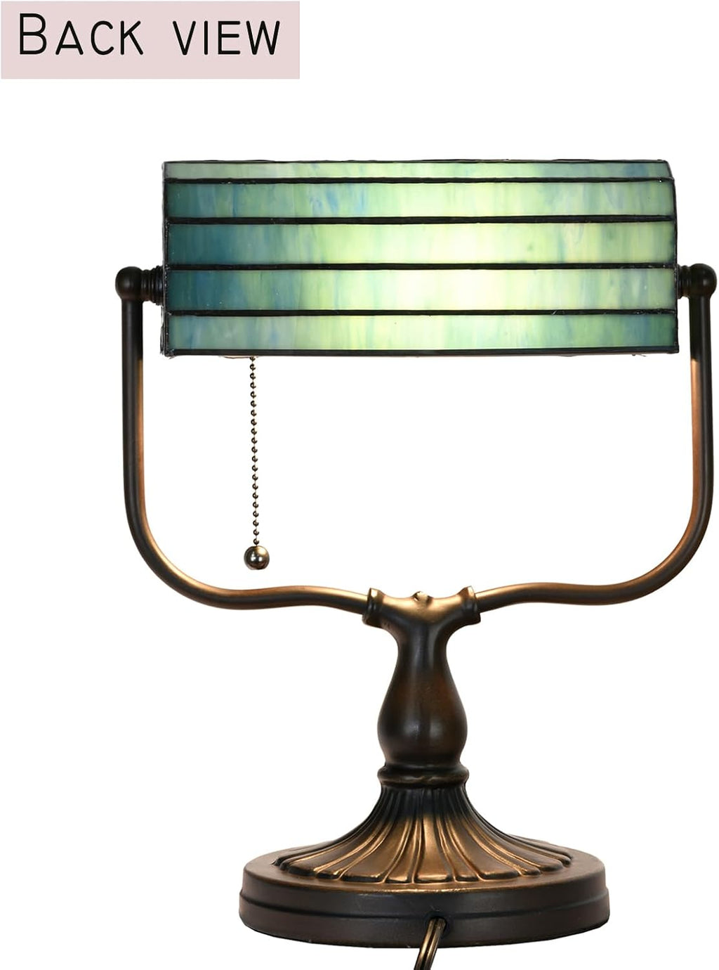TL0030 Dragonfly Tiffany Banker Desk Lamp Stained Glass Green Shade with Vintage Bronze Base W10.25 X OH13 Inches, Art Nouveau Lamp for Home Office,LED Bulb Included (Dragonfly)