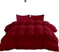 Burgundy Solid Light Weight Pinch Pleated Down Comforter- Oversized Queen Size 98 x 98 Inches 1 Piece All-Season Duvet Insert, 500 GSM With Corner Tabs 100% Egyptian Cotton- ( Burgundy Solid )