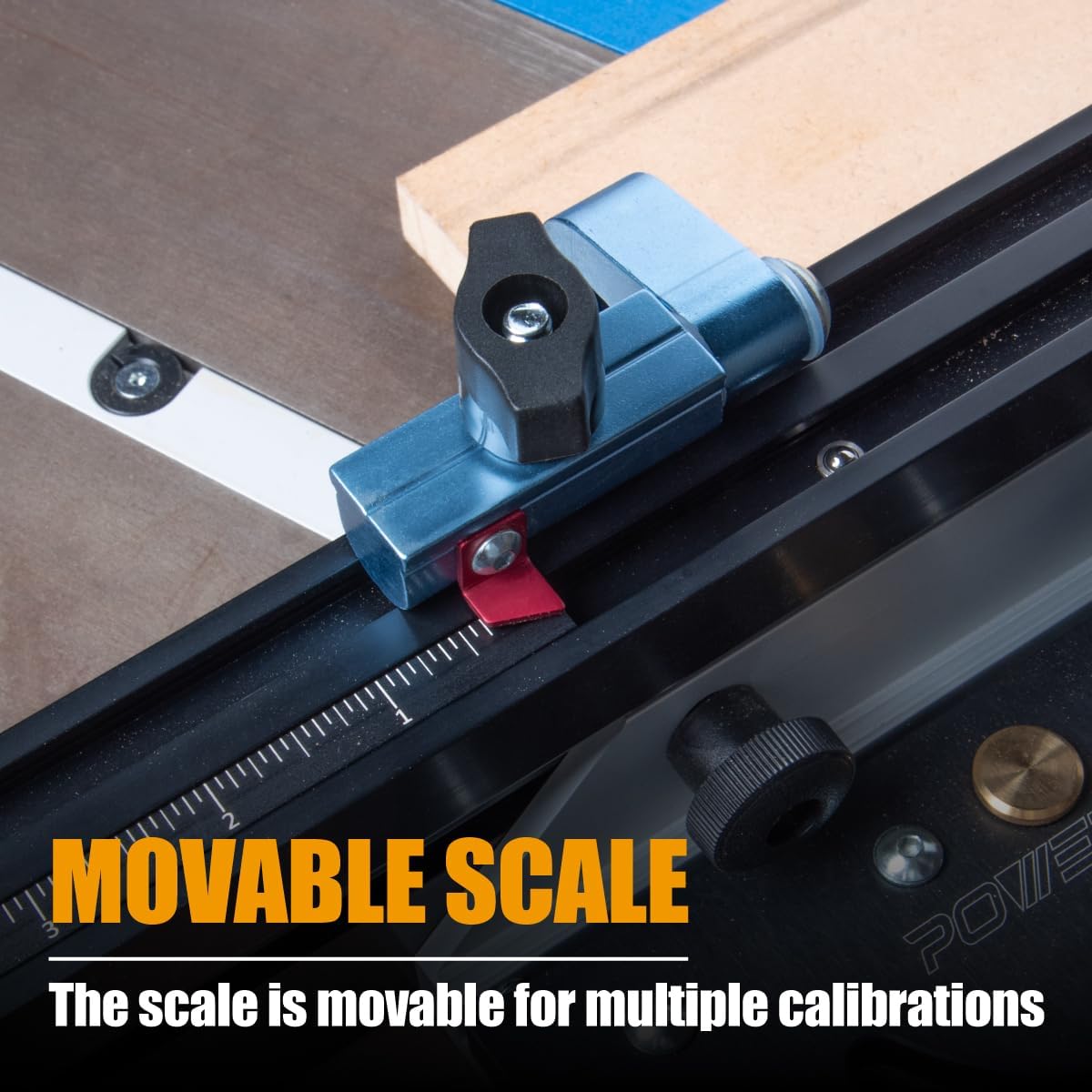 POWERTEC Precision Miter Gauge System for Table Saw Kit w/Telescoping Fence | 11 Preset Angle Stops, Extension Fence with Scale and Flip Stop (71766)