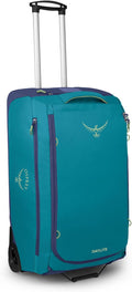 Osprey Daylite 85L Wheeled Collapsible Travel Duffel Bag - Lightweight Rolling Suitcase, Blue Spikemoss/Alkaline