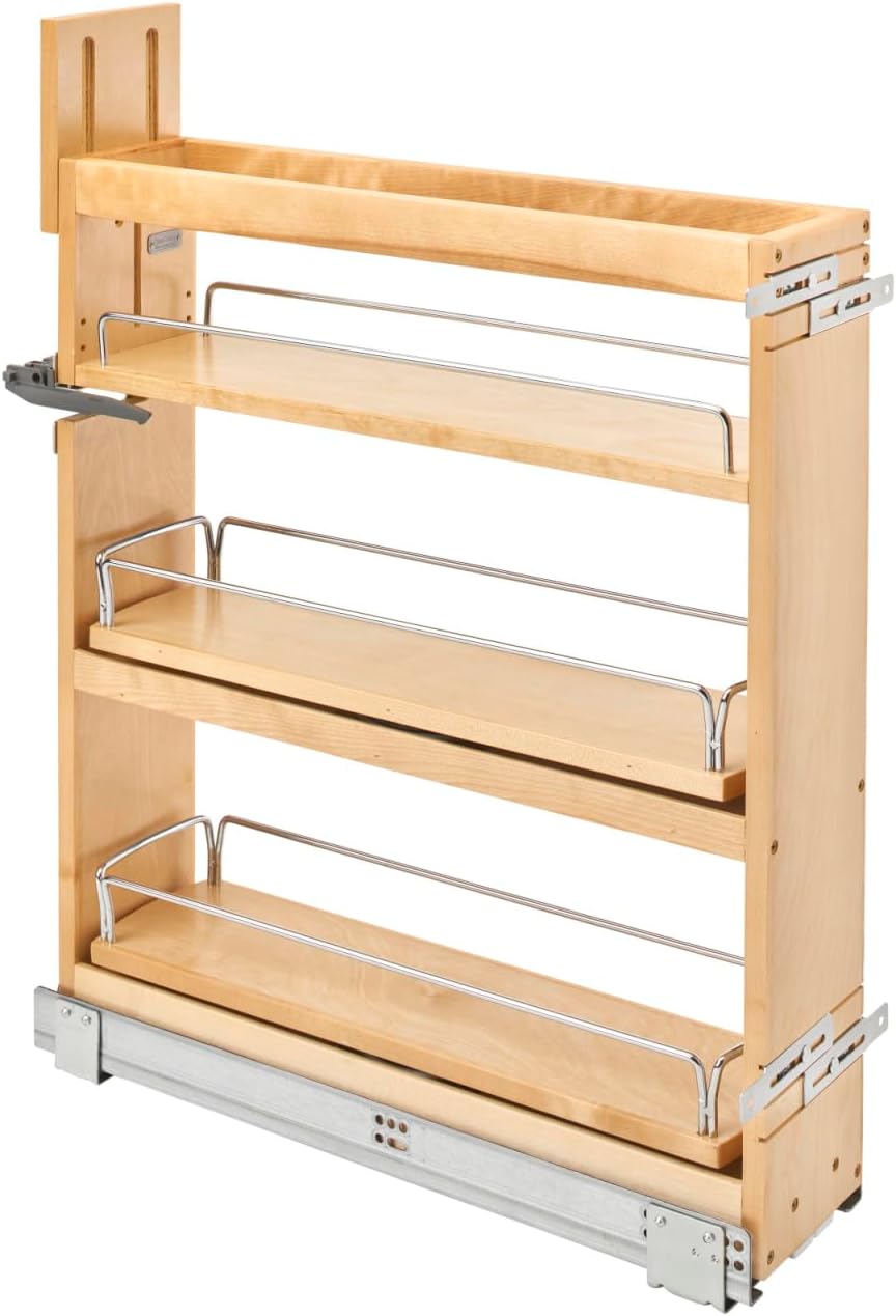 Rev-A-Shelf Wood Base Cabinet Swivel Pullout Organizer w/Soft-Close
