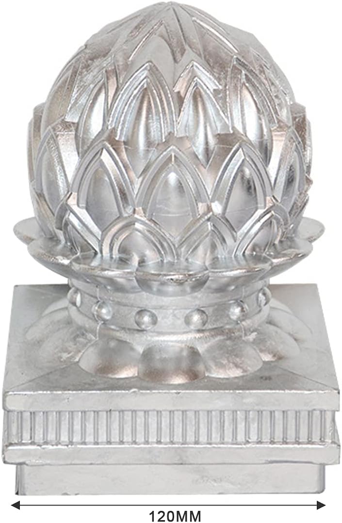 Post Cap Fence Post Cap, Acorn Top Fence Finials, Aluminum Railing Cover for Villa Stair, Mailbox, Deck, Dock, Piling Caps, 4 pcs,120x120mm