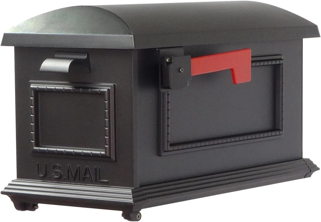 Special Lite Traditional Curbside Mailbox with Ashley Front Single Mailbox Mounting Bracket - TC-ASH-FS-1010-BLK