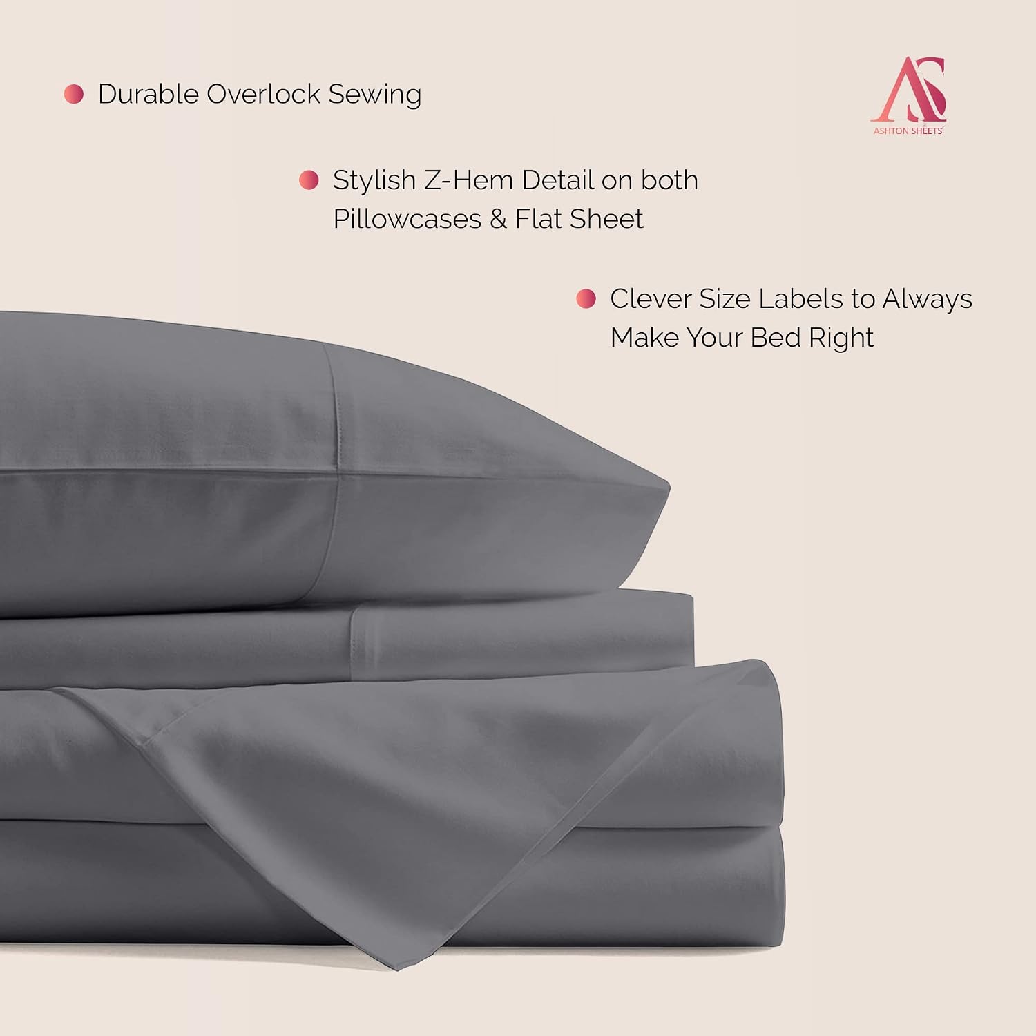 100% Egyptian Cotton California King Size Sheet Set - Luxury 1000 Series Majestic Collection Cal King Size Sheets Set, (4 PC, Dark Grey) 16' Deep Pocket, Soft Cooling, Sateen Bedding