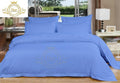 Crown Collection Hotel Beddings 600-Thread-Count 100% Egyptian Cotton 4 Piece Sheet Set Fit Upto 12' Deep Pocket Twin Size All Around Elastic Fit Damask Striped, Aqua Blue