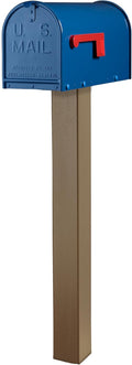 Janzer Post with Mailbox (Bronze Post with Blue Mailbox)