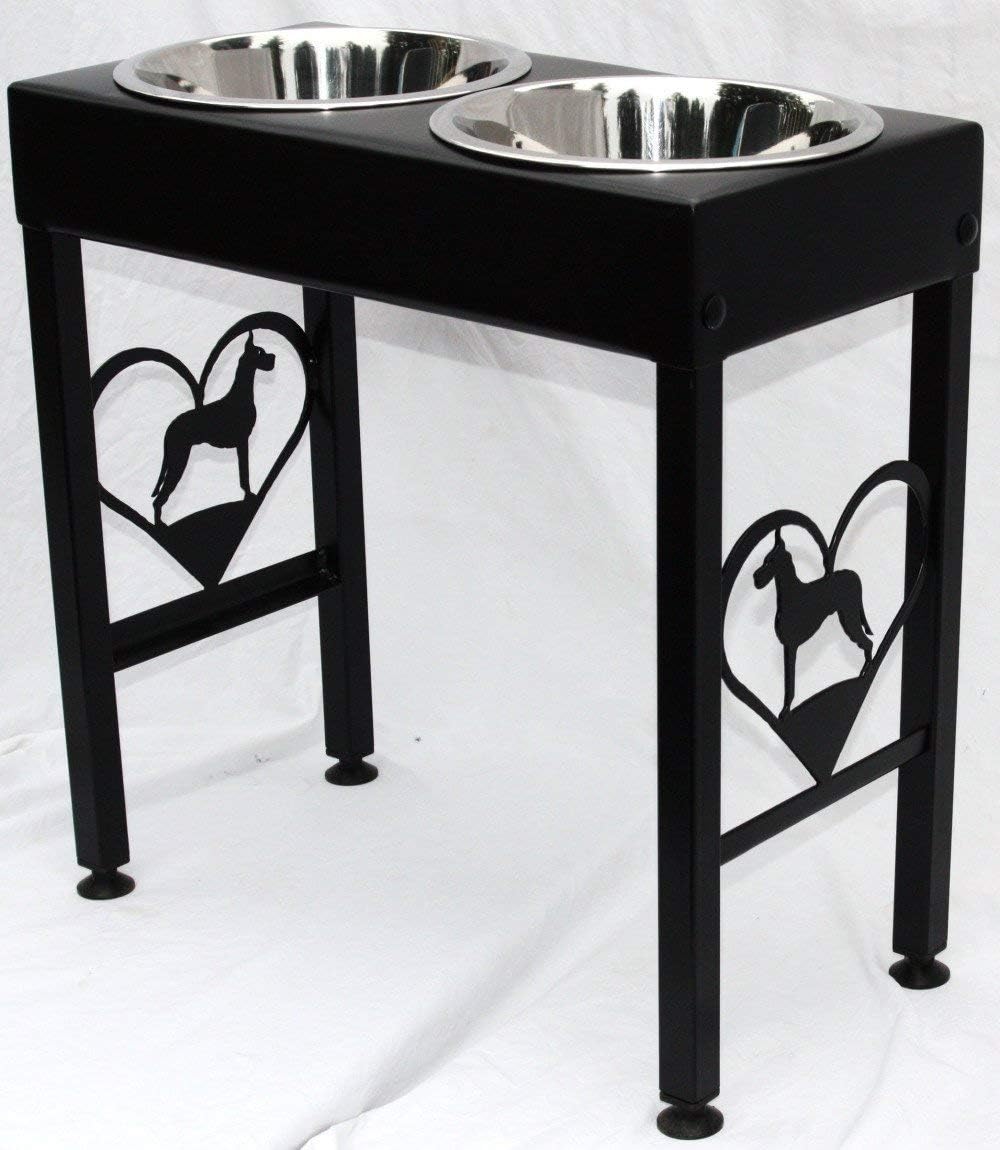 Elevated dog feeder stand raised dog bowls 21' tall for Great Dane